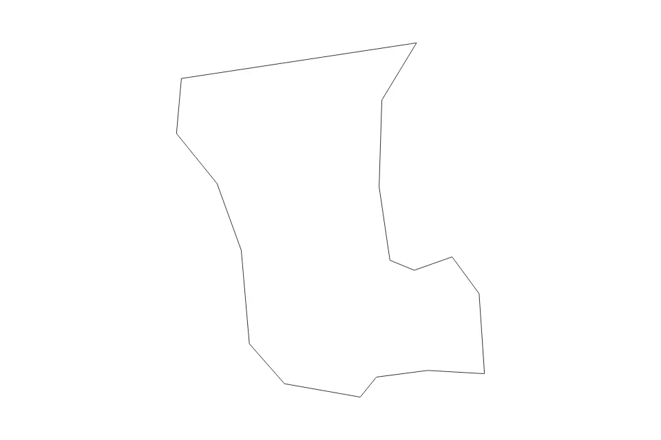 Outline map of Għasri Administrative Area, Malta with subdivision borders.