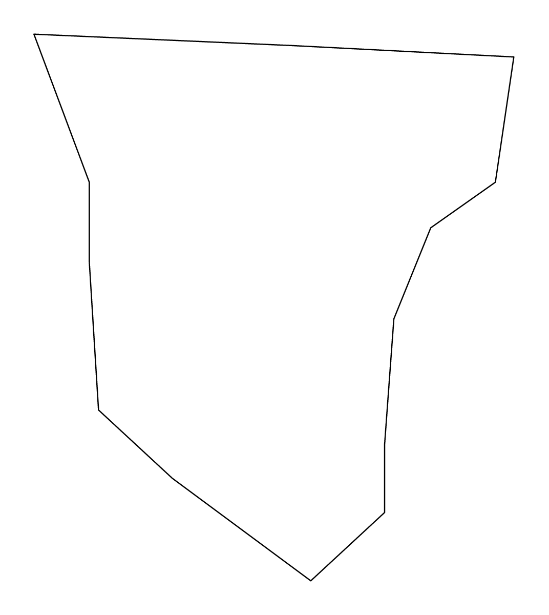 Outline map of Gudja, Malta.