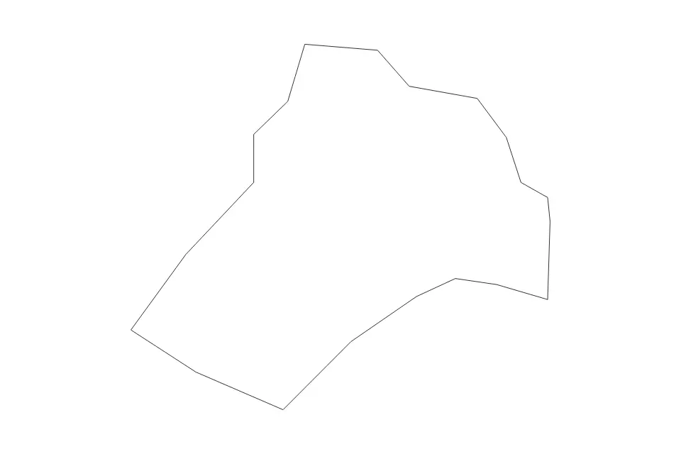 Outline map of Kerċem Administrative Area, Malta with subdivision borders.
