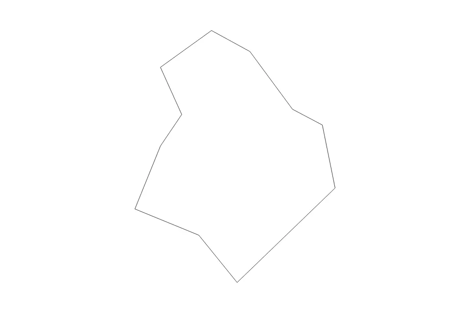 Outline map of Kirkop Administrative Area, Malta with subdivision borders.