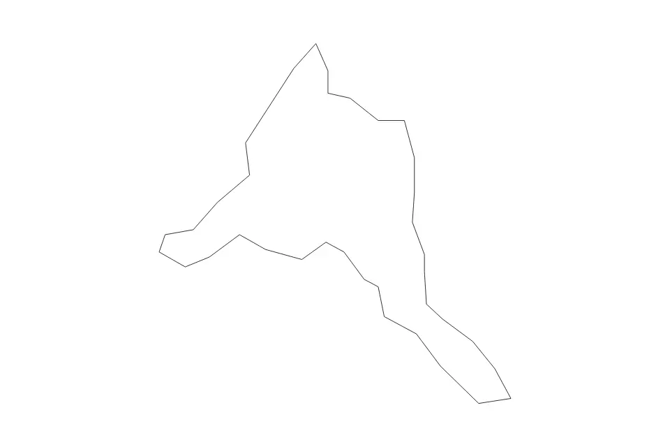 Outline map of Luqa Administrative Area, Malta with subdivision borders.