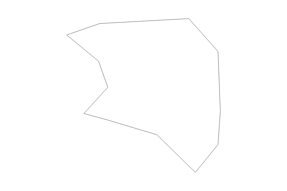 Outline map of Msida Administrative Area, Malta with subdivision borders.