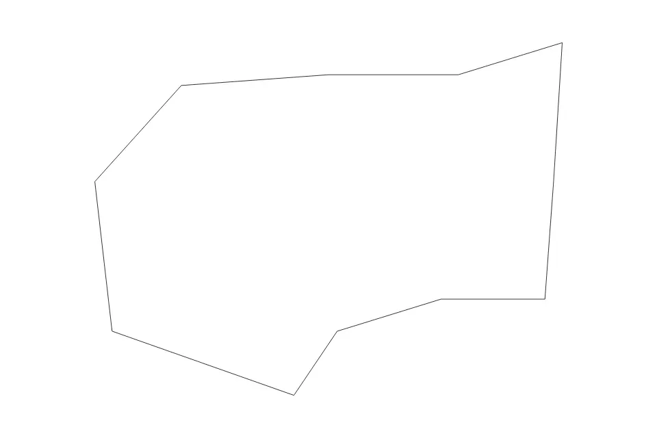 Outline map of Mtarfa Administrative Area, Malta with subdivision borders.
