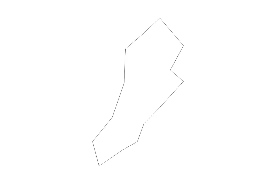 Outline map of Paola Administrative Area, Malta with subdivision borders.