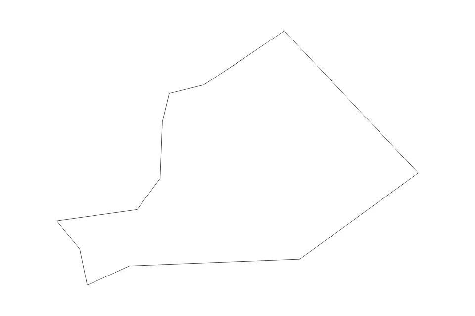 Outline map of Qala Administrative Area, Malta with subdivision borders.