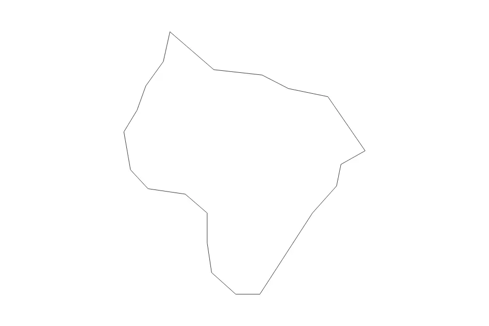 Outline map of Qormi Administrative Area, Malta with subdivision borders.