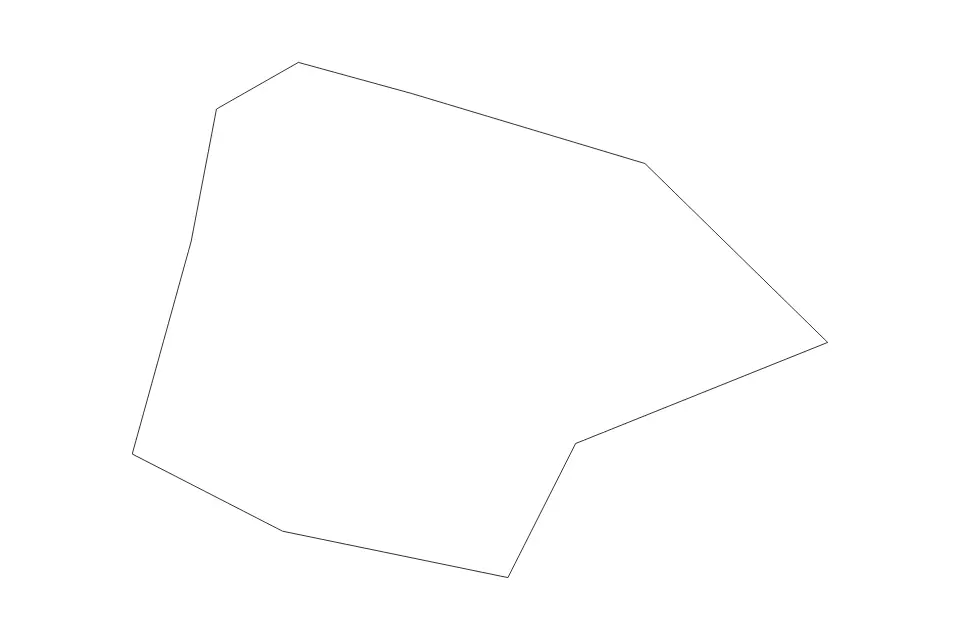 Outline map of Santa Venera Administrative Area, Malta with subdivision borders.