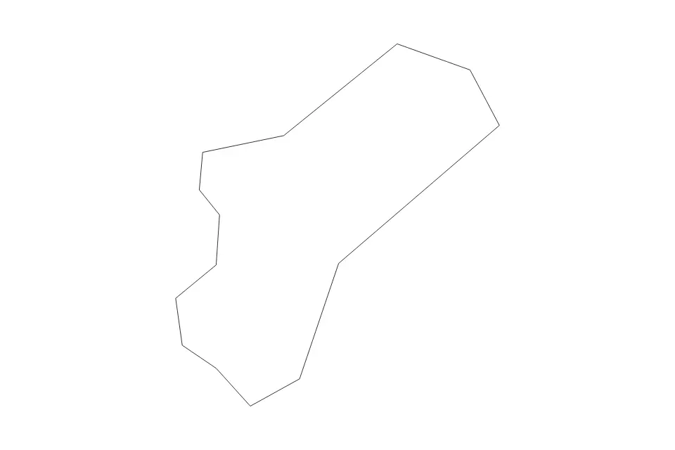 Outline map of St. Julian's Administrative Area, Malta with subdivision borders.