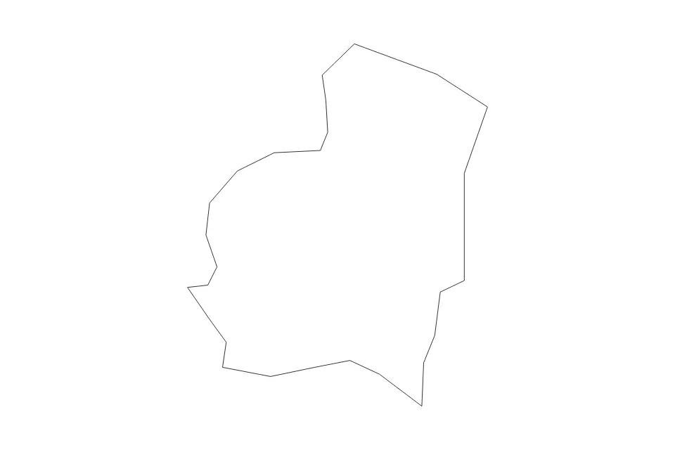 Outline map of Xagħra Administrative Area, Malta with subdivision borders.