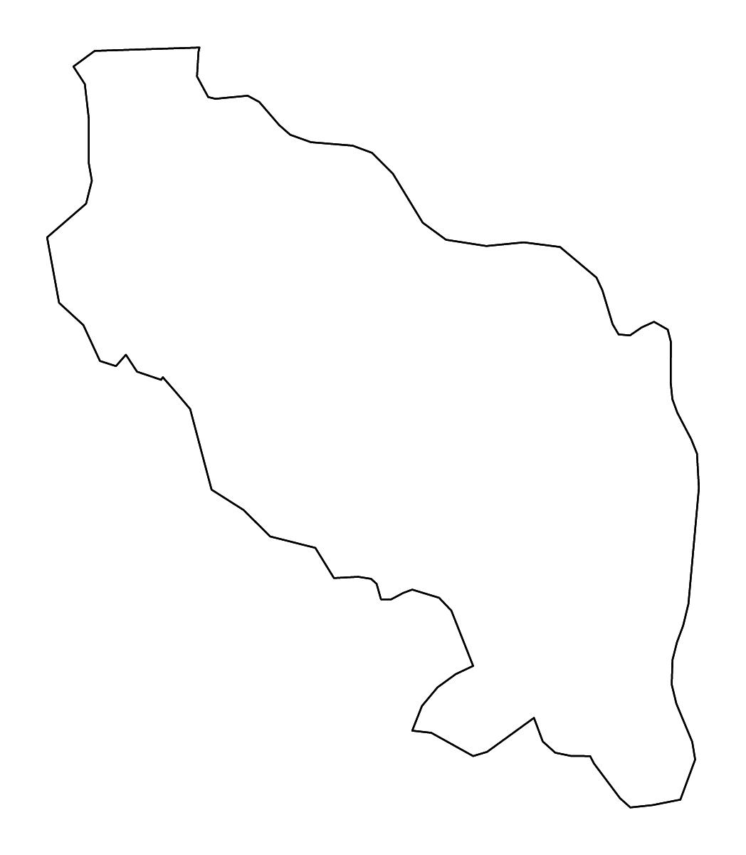 Mapa de contorno de Bender, Moldova con ríos.