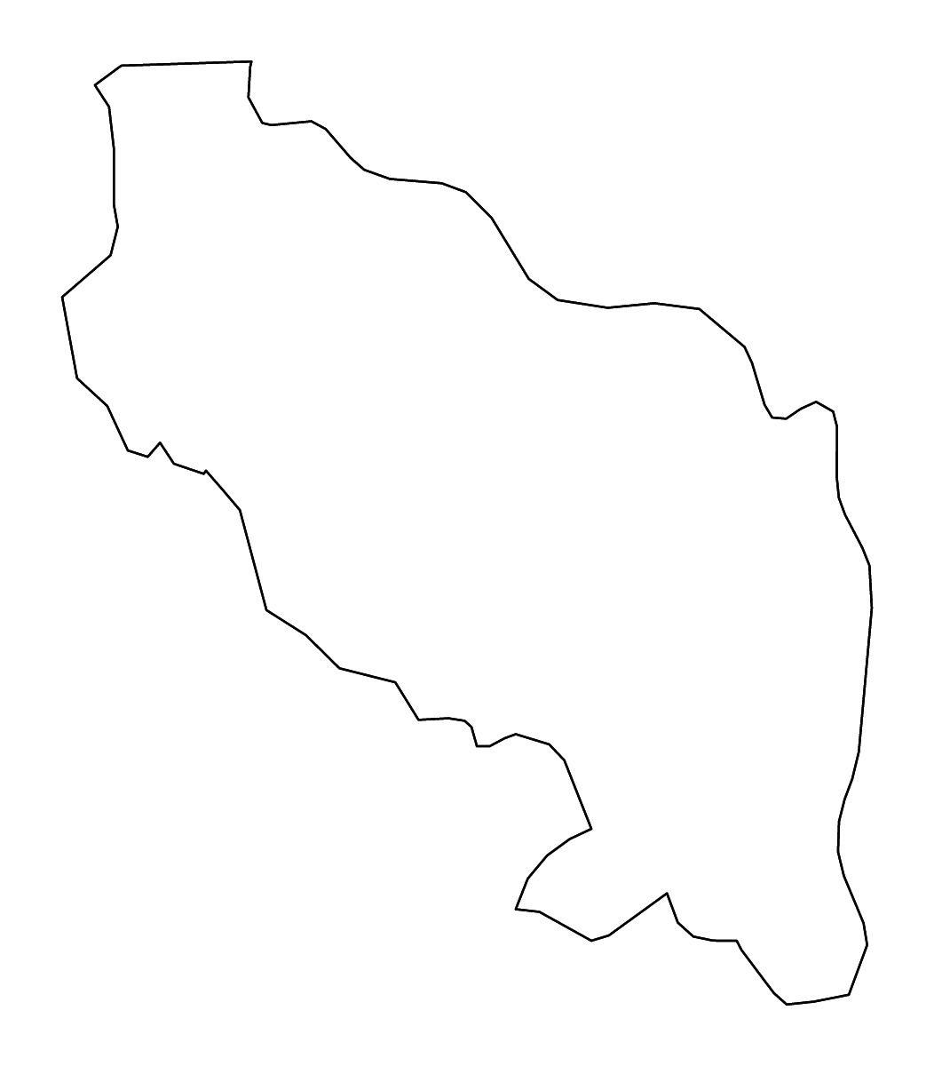 Carte de contour de Bender, Moldova avec rivières.