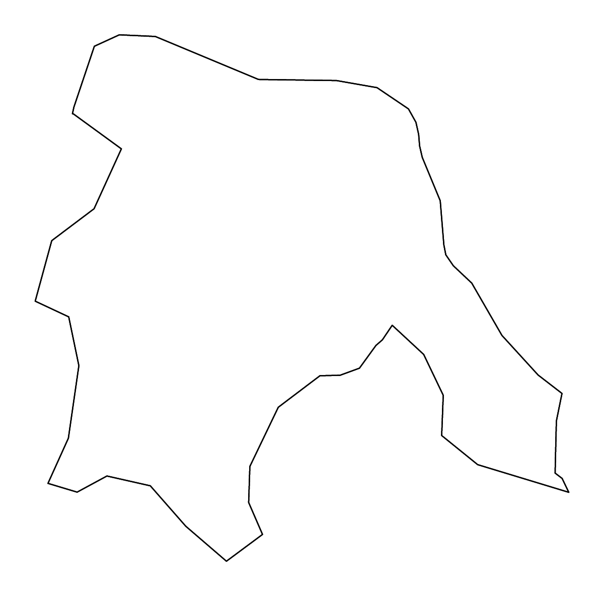 Carte de contour de Camenca, Moldova avec rivières.