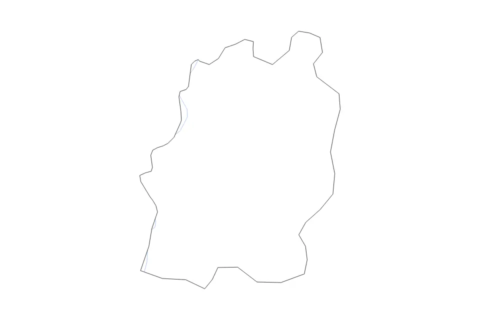 Outline map of Cantemir District, Moldova with subdivision borders and rivers.