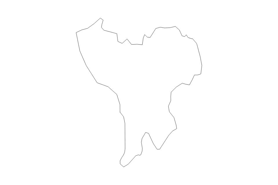 Outline map of Căușeni District, Moldova with subdivision borders.