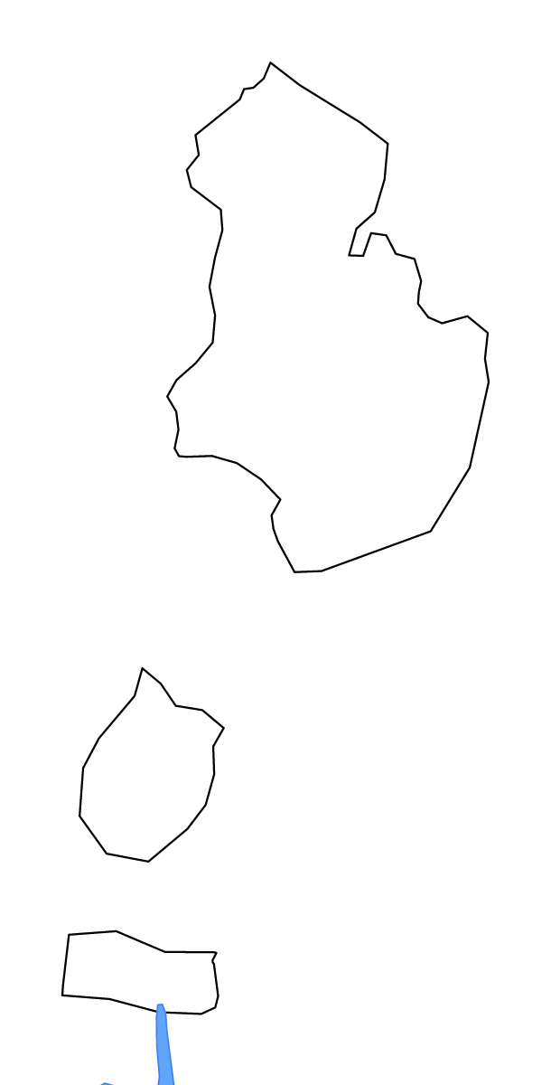 Mapa de contorno de Comrat, Moldova con lagos y ríos.