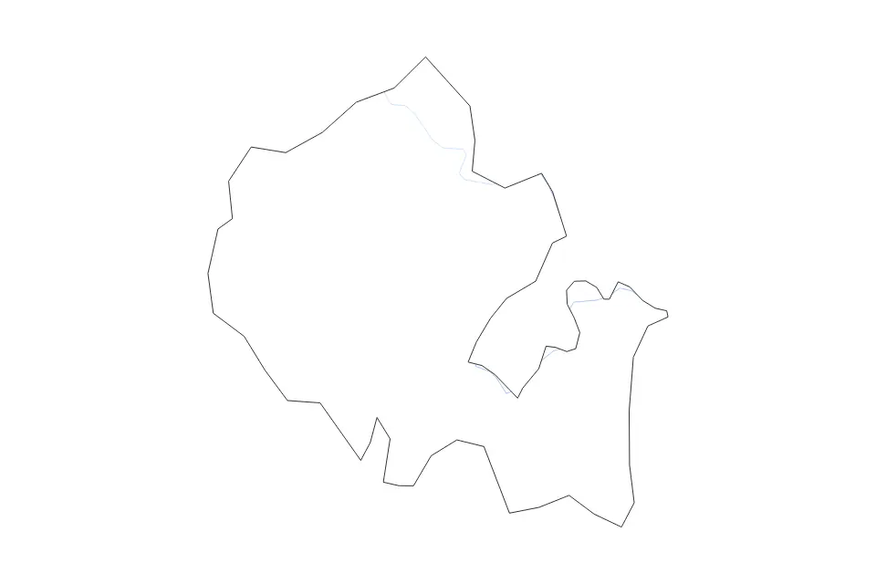 Outline map of Criuleni District, Moldova with subdivision borders and rivers.