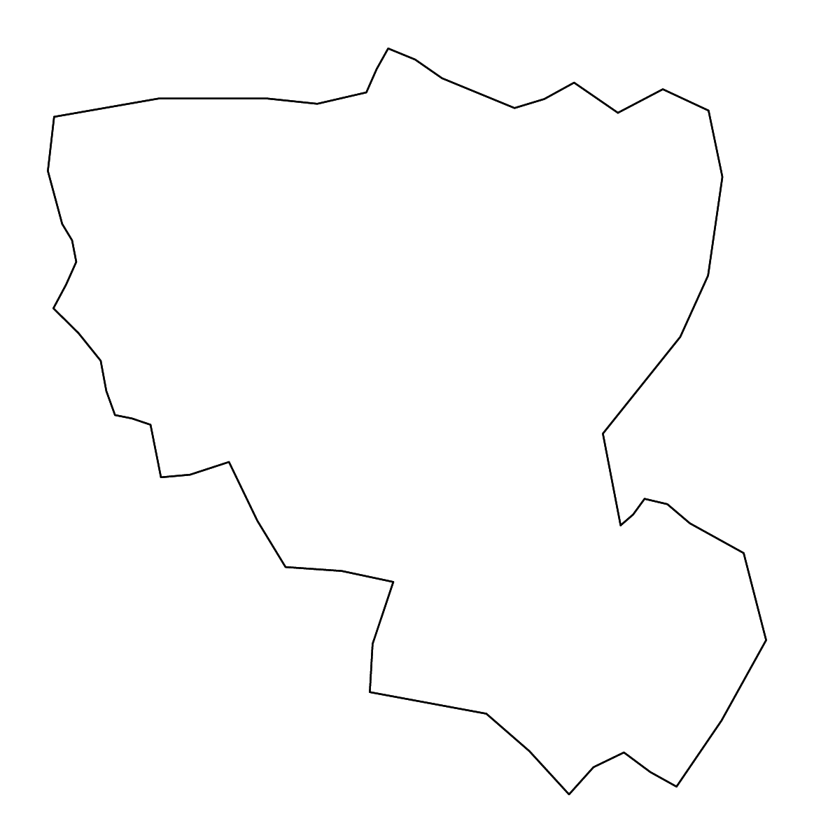 Outline map of Florești District, Moldova with rivers.