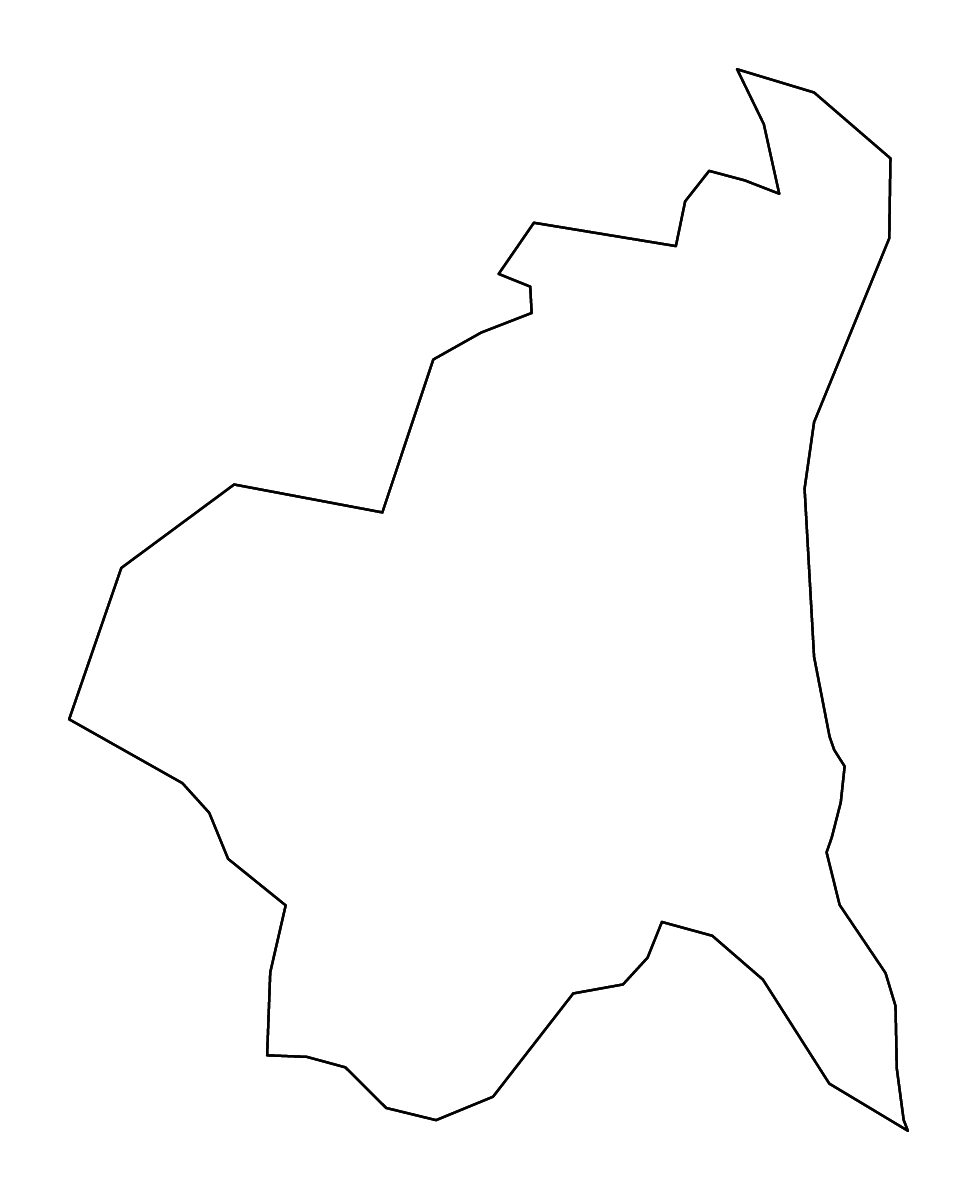 Mapa de contorno de Rezina (distrito 1644), Moldova con ríos.