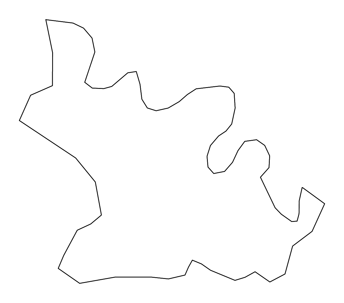 Mapa de contorno de Soroca, Moldova con ríos.