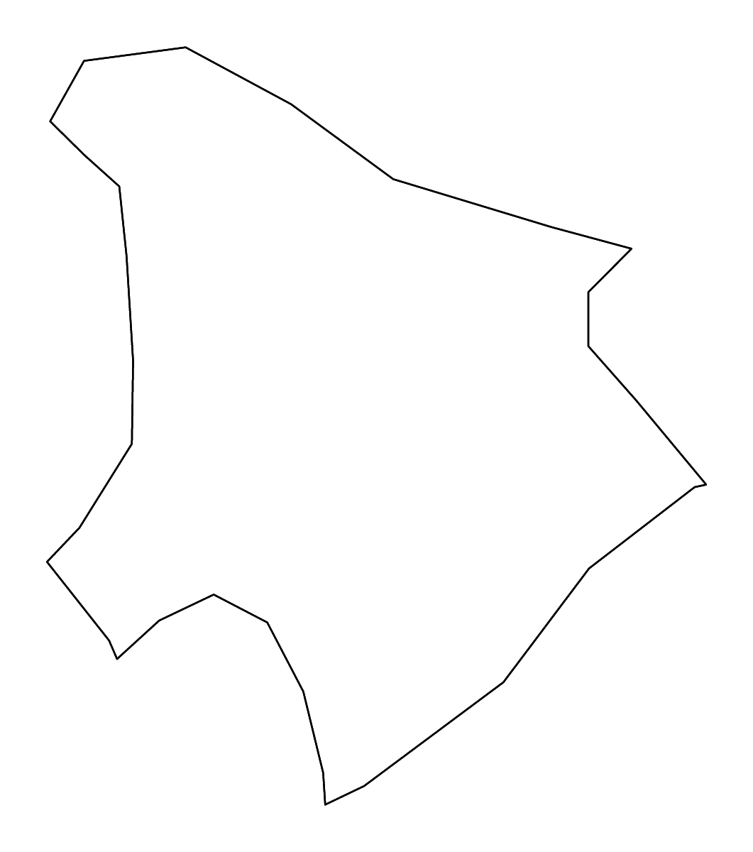 Mapa de contorno de Andrijevica, Montenegro con ríos.