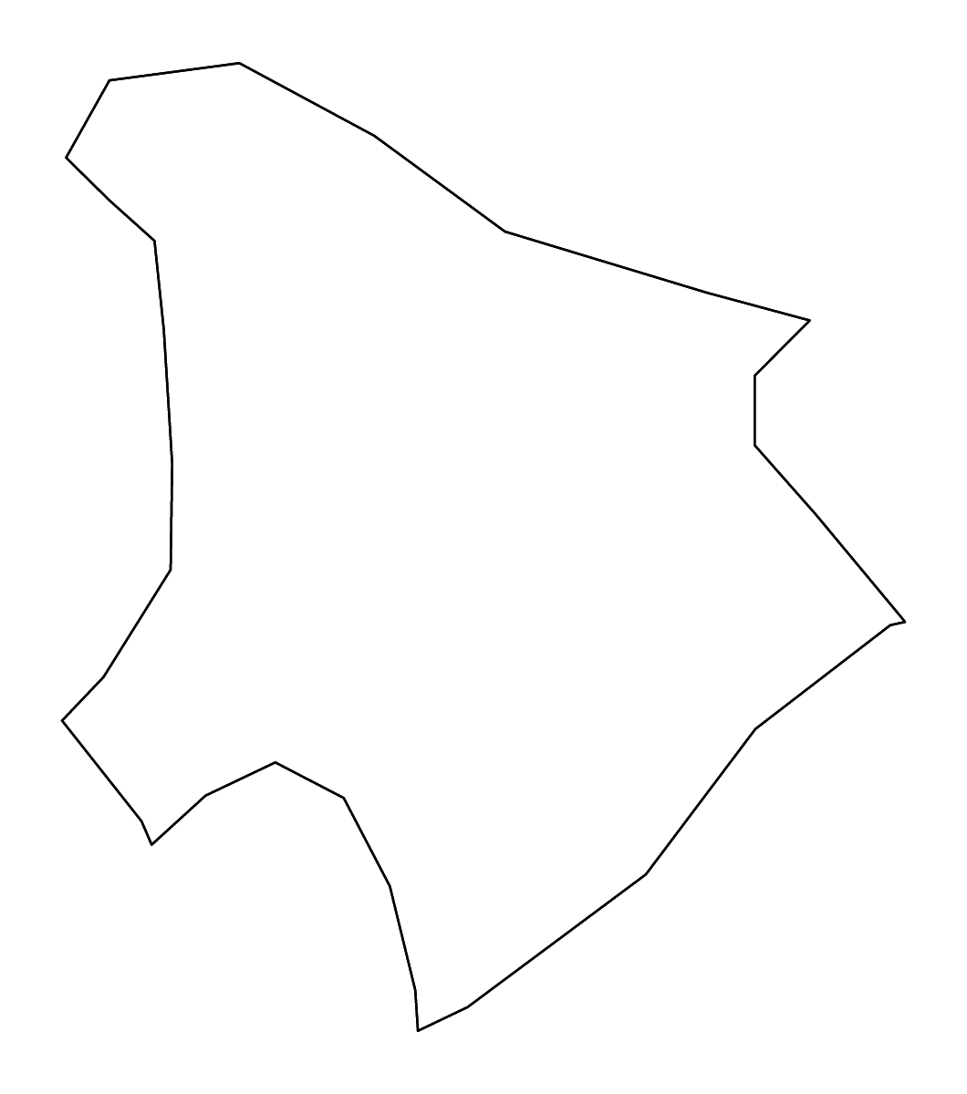 Outline map of Andrijevica Municipality, Montenegro with rivers.