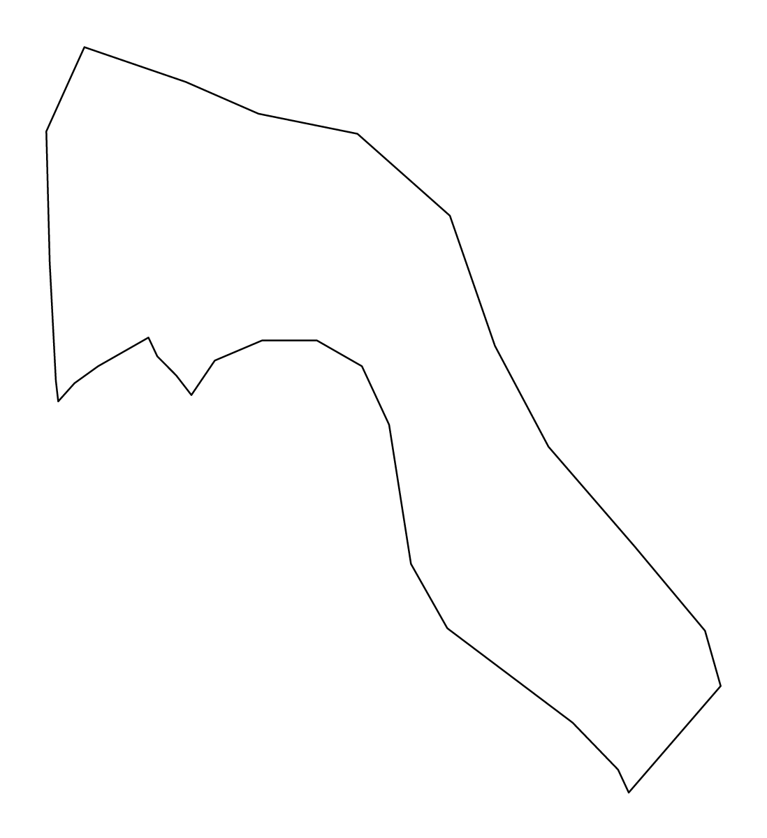 Mapa de contorno de Budva, Montenegro.