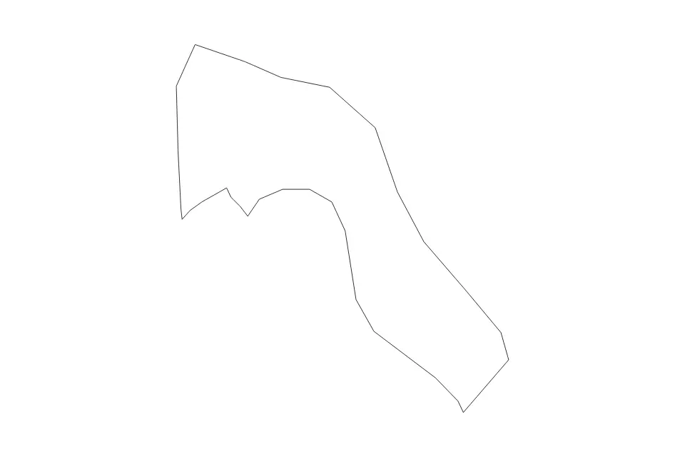Carte de Budva, Montenegro de type contour pour Europe, montrant contour avec des limites nettes.