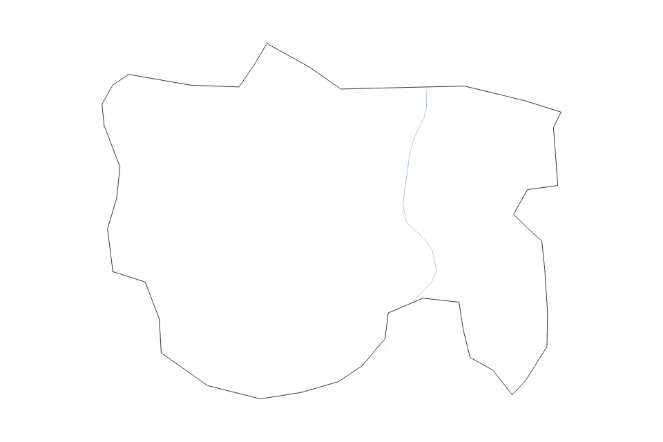 Mapa de Kolašin, Montenegro de tipo contorno y ríos para Europa, con contorno y ríos con límites limpios.