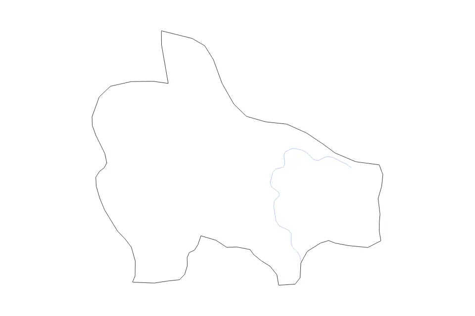 Outline map of Nikšić Municipality, Montenegro with subdivision borders and rivers.