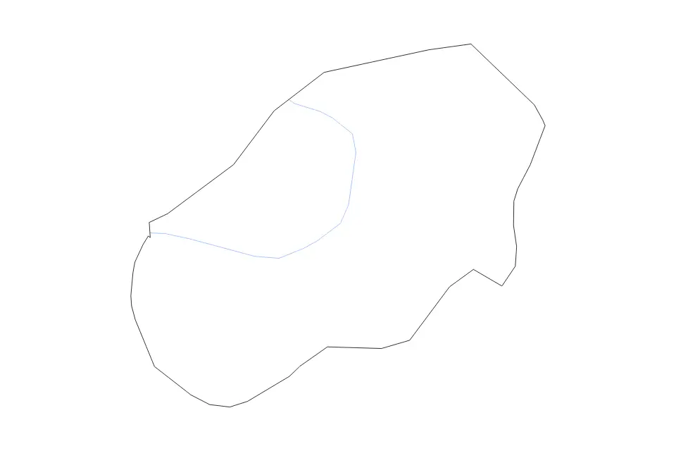 Outline map of Plav Municipality, Montenegro with subdivision borders and rivers.