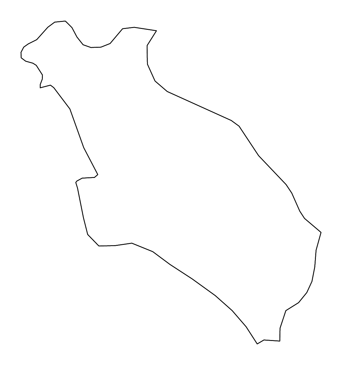 Outline map of Pljevlja Municipality, Montenegro with rivers.