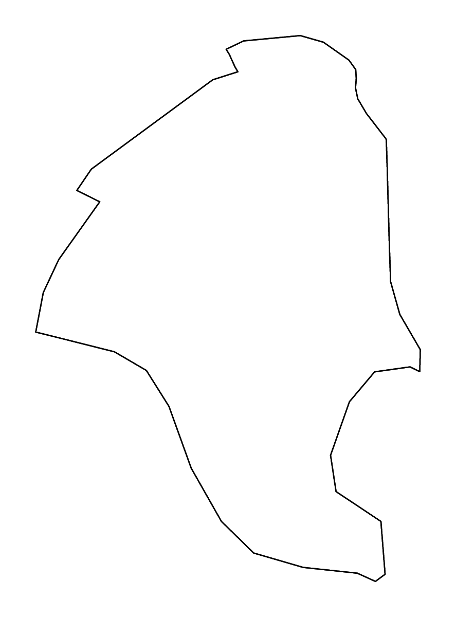 Outline map of Plužine Municipality, Montenegro with rivers.