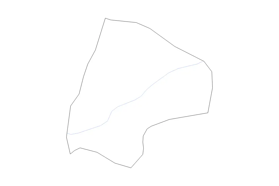Outline map of Rožaje Municipality, Montenegro with subdivision borders and rivers.