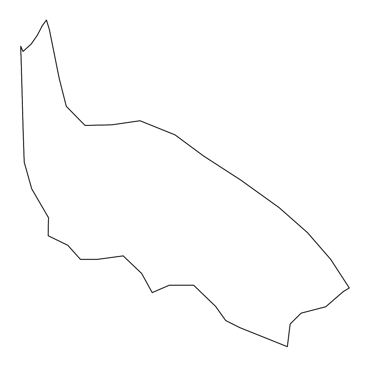 Mapa de contorno de Žabljak, Montenegro con ríos.