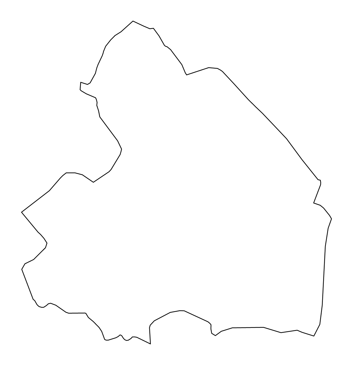 Outline map of Drenthe, Netherlands.
