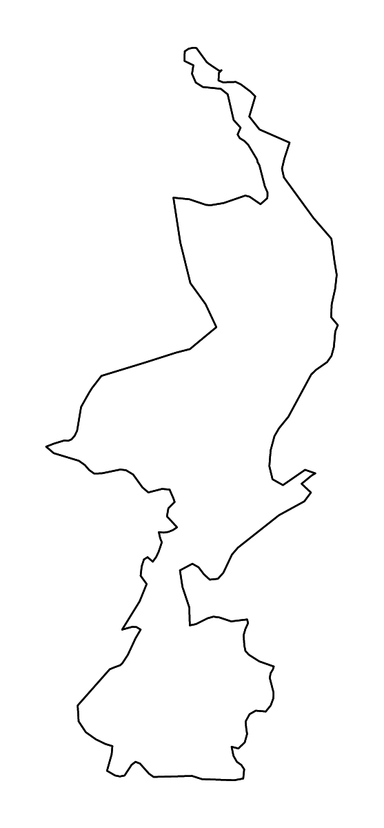 Mapa de contorno de Limburg, Netherlands con ríos.