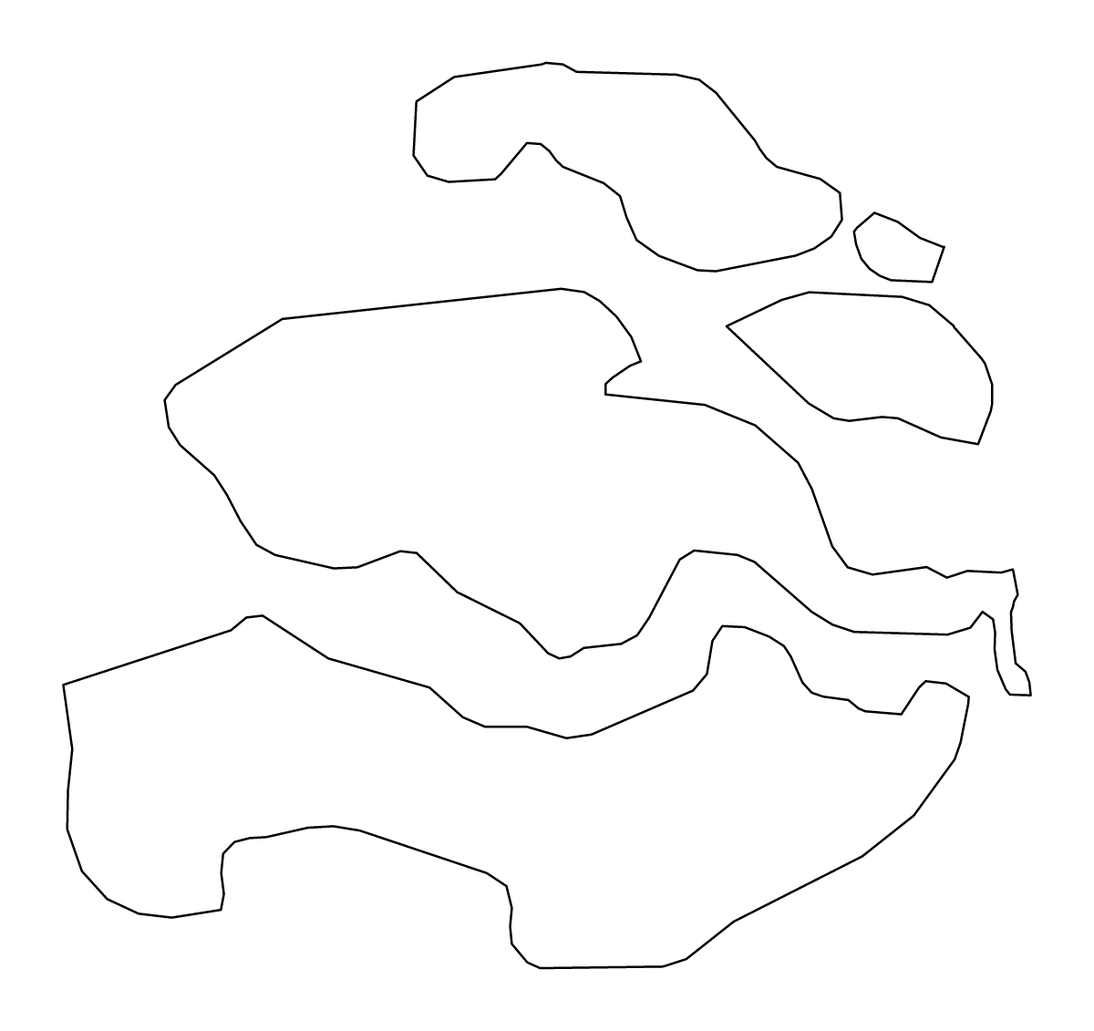 Mapa de contorno de Zeeland, Netherlands.