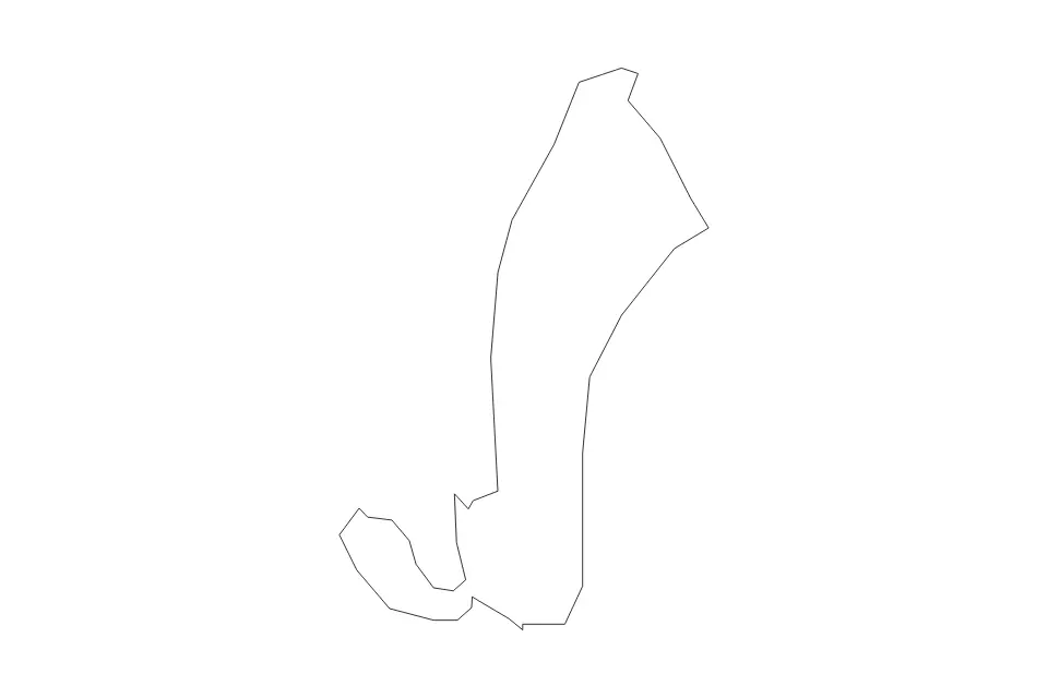 Mapa de Butel, North Macedonia de tipo contorno para Europa, con contorno con límites limpios.