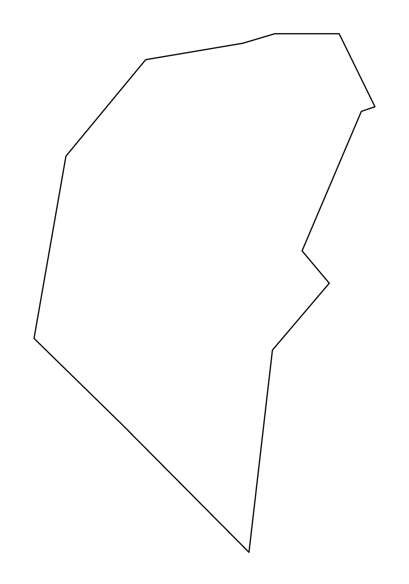 Outline map of Centar Municipality, North Macedonia.