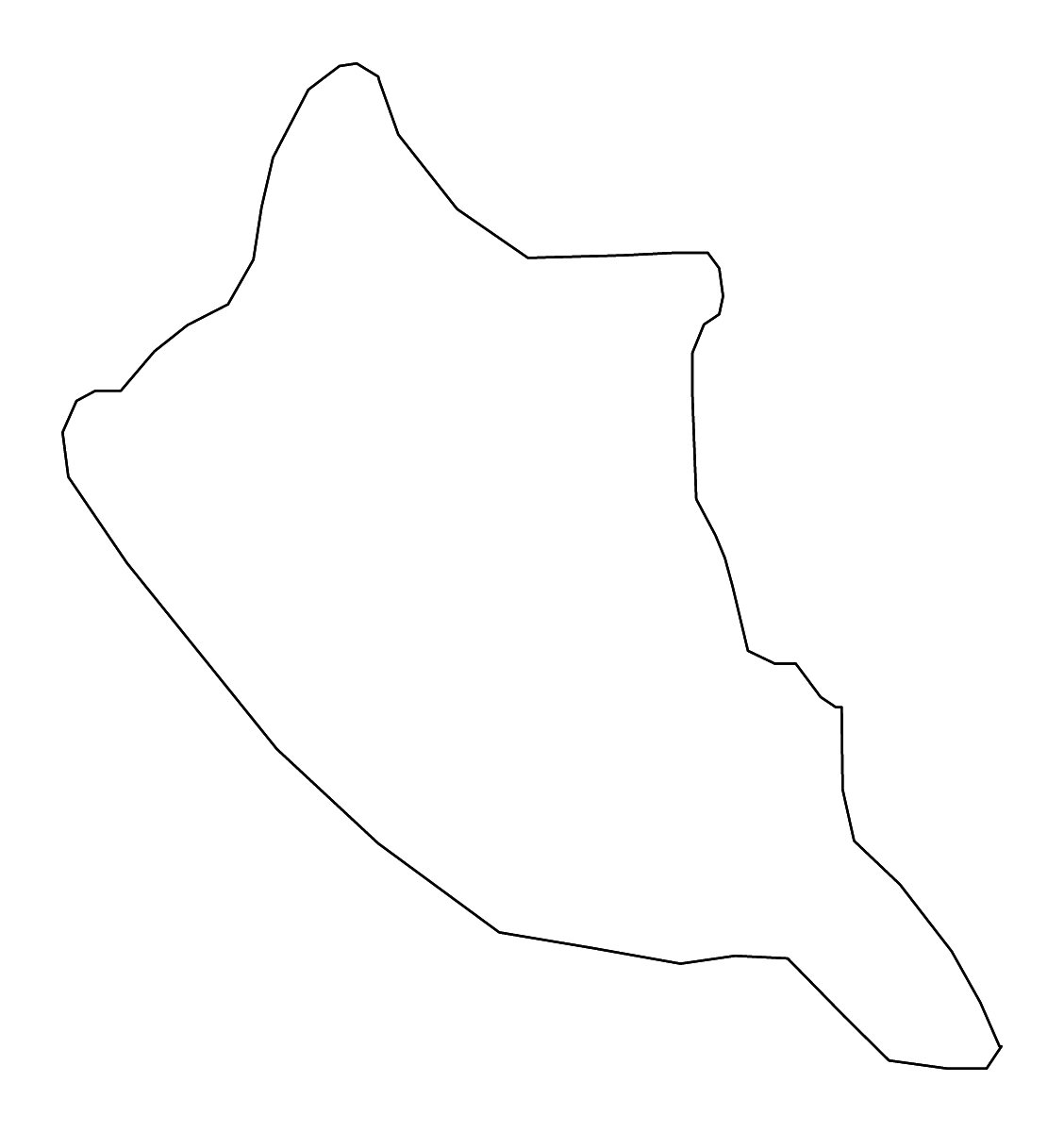 Mapa de contorno de Češinovo-Obleševo, North Macedonia con ríos.