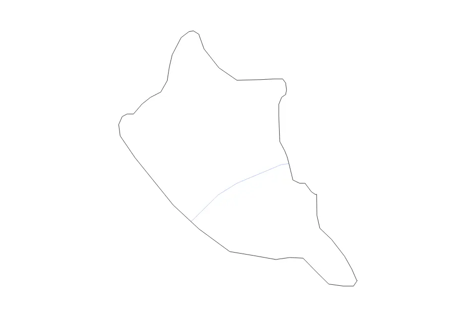 Outline map of Češinovo-Obleševo Statistical Region, North Macedonia with subdivision borders and rivers.