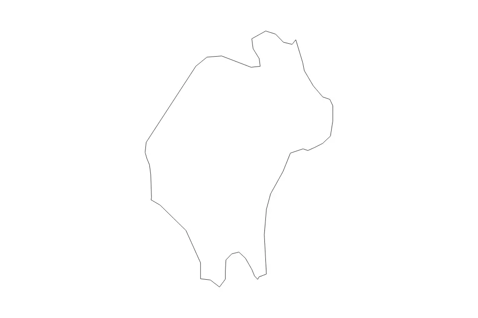 Outline map of Čučer-Sandevo Statistical Region, North Macedonia with subdivision borders.