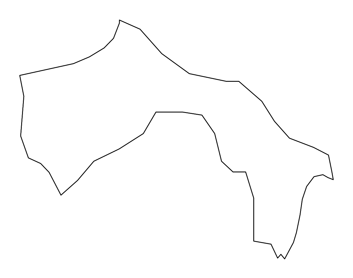 Outline map of Debar Statistical Region, North Macedonia with rivers.