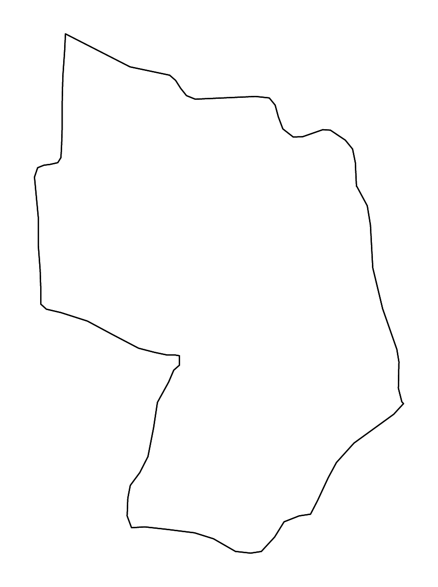 Outline map of Delčevo Statistical Region, North Macedonia with rivers.