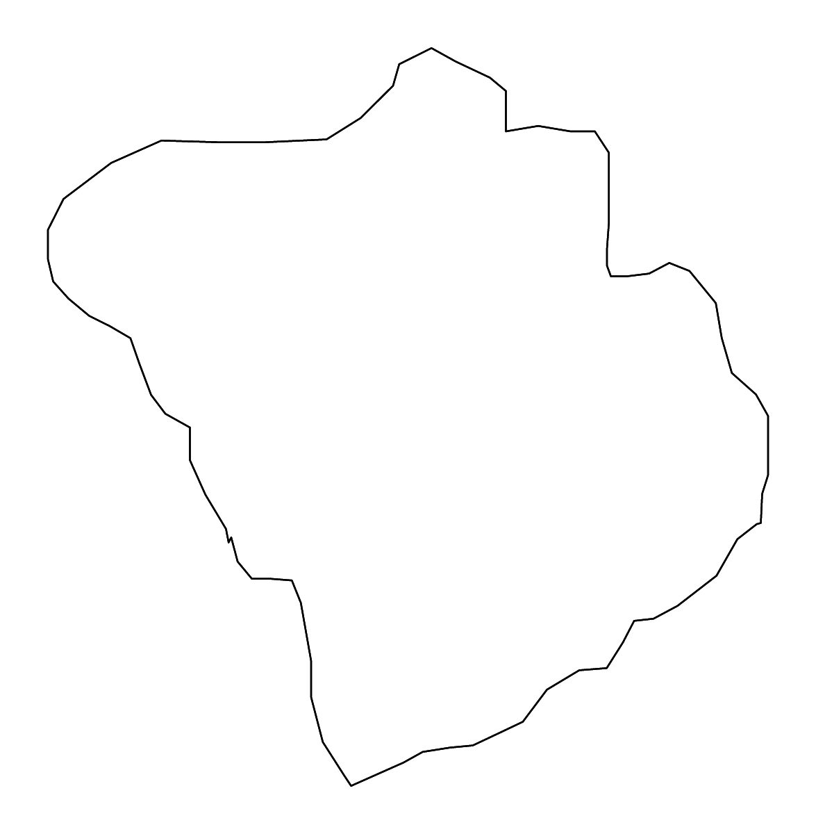 Mapa de contorno de Demir Hisar, North Macedonia con ríos.