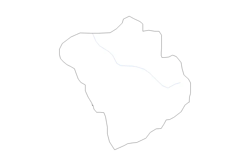 Outline map of Demir Hisar Statistical Region, North Macedonia with subdivision borders and rivers.