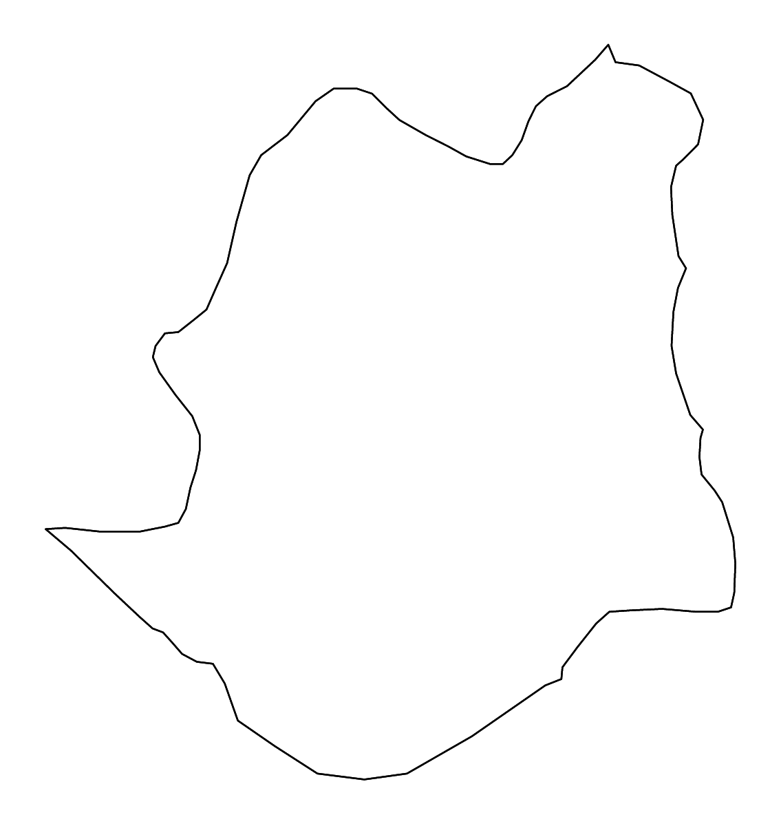 Mapa de contorno de Demir Kapija, North Macedonia con ríos.