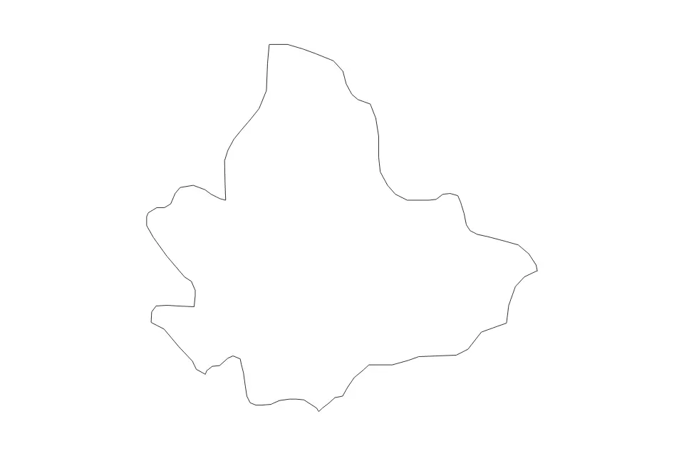Mapa de Dolneni, North Macedonia de tipo contorno para Europa, con contorno con límites limpios.