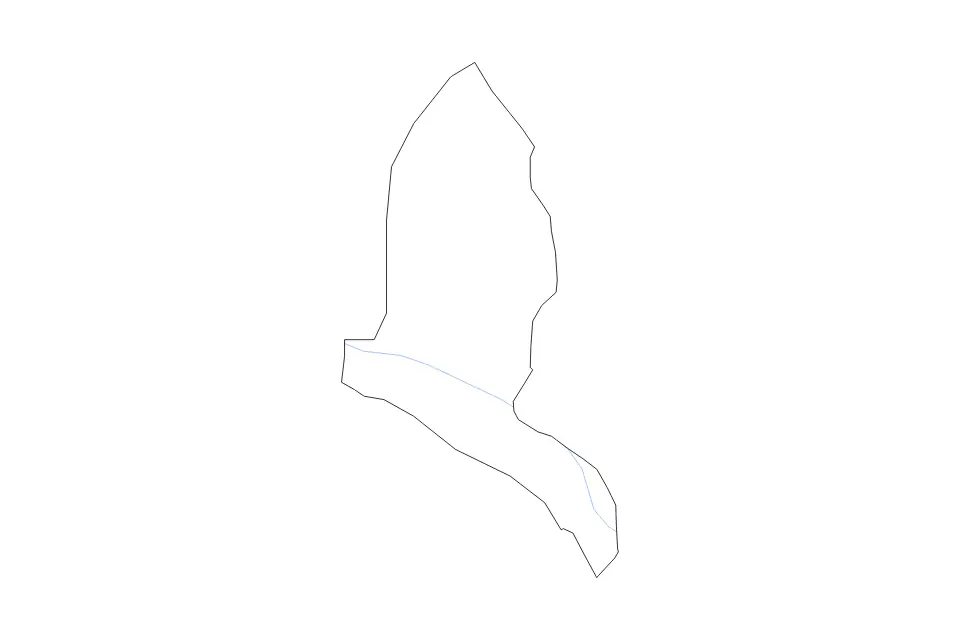 Outline map of Gazi Baba Municipality, North Macedonia with subdivision borders and rivers.