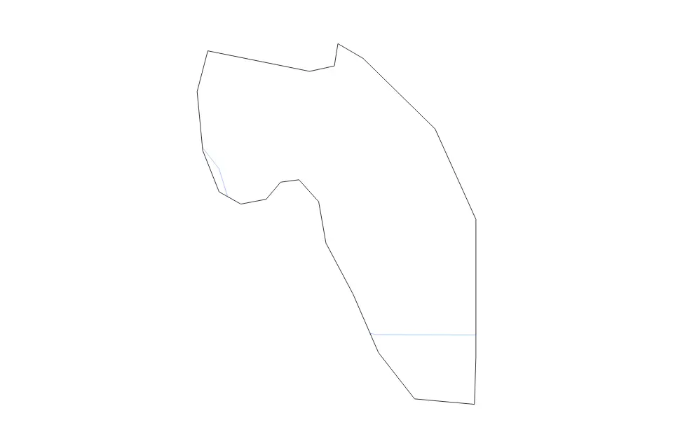 Outline map of Gjorče Petrov Municipality, North Macedonia with subdivision borders and rivers.